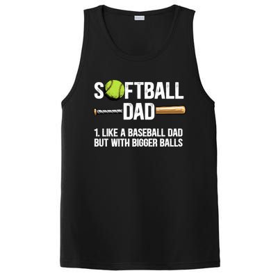 Softball Dad Just Like A Baseball Dad But With Bigger Balls Cute Gift PosiCharge Competitor Tank