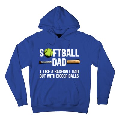 Softball Dad Just Like A Baseball Dad But With Bigger Balls Cute Gift Hoodie