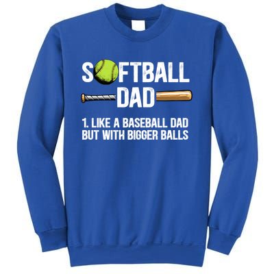 Softball Dad Just Like A Baseball Dad But With Bigger Balls Cute Gift Sweatshirt