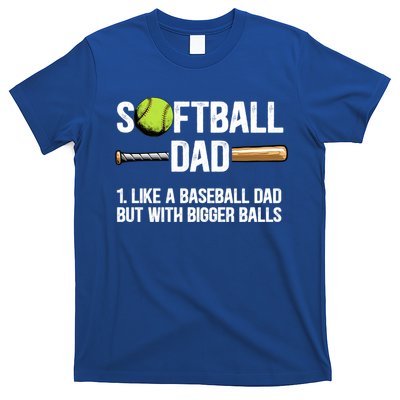 Softball Dad Just Like A Baseball Dad But With Bigger Balls Cute Gift T-Shirt