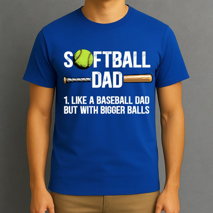Softball Dad Just Like A Baseball Dad But With Bigger Balls Cute Gift T-Shirt