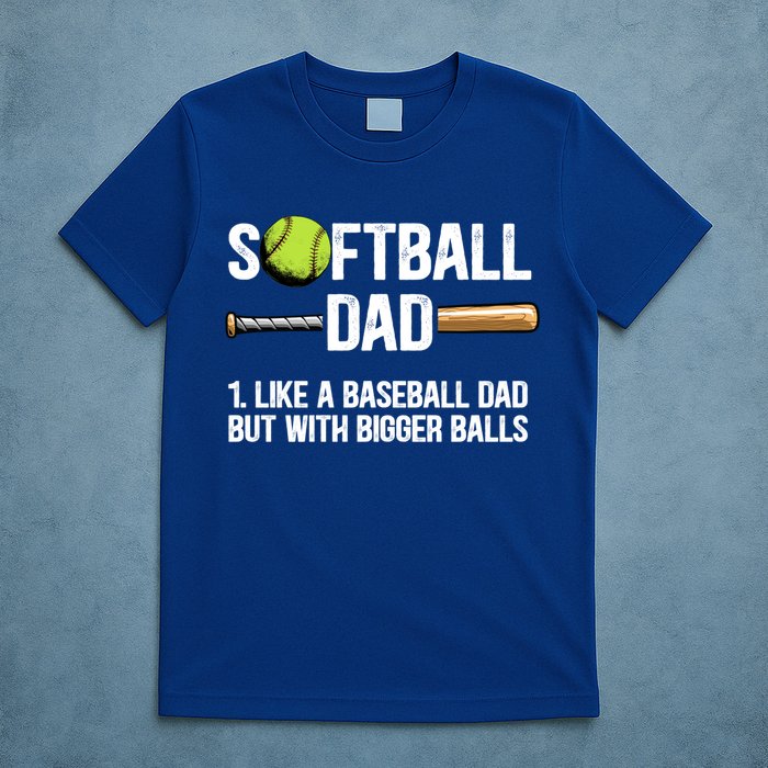 Softball Dad Just Like A Baseball Dad But With Bigger Balls Cute Gift T-Shirt