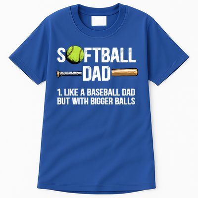 Softball Dad Just Like A Baseball Dad But With Bigger Balls Cute Gift Tall T-Shirt