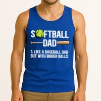 Softball Dad Just Like A Baseball Dad But With Bigger Balls Cute Gift Tank Top