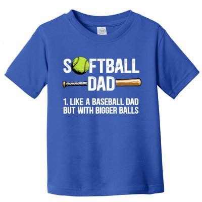 Softball Dad Just Like A Baseball Dad But With Bigger Balls Cute Gift Toddler T-Shirt