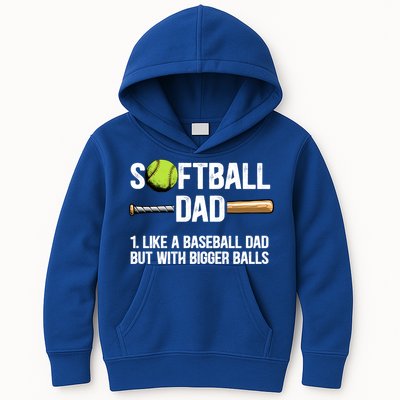 Softball Dad Just Like A Baseball Dad But With Bigger Balls Cute Gift Kids Hoodie