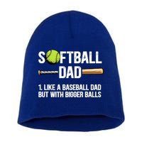 Softball Dad Just Like A Baseball Dad But With Bigger Balls Cute Gift Short Acrylic Beanie