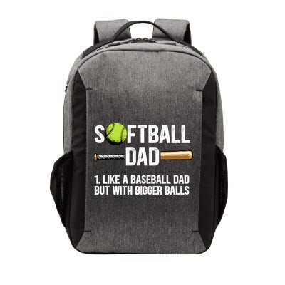 Softball Dad Just Like A Baseball Dad But With Bigger Balls Cute Gift Vector Backpack