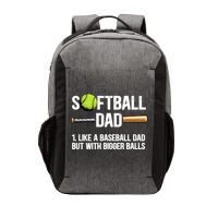 Softball Dad Just Like A Baseball Dad But With Bigger Balls Cute Gift Vector Backpack
