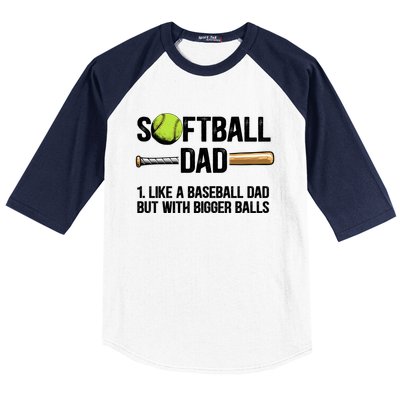 Softball Dad Just Like A Baseball Dad But With Bigger Balls Cute Gift Baseball Sleeve Shirt