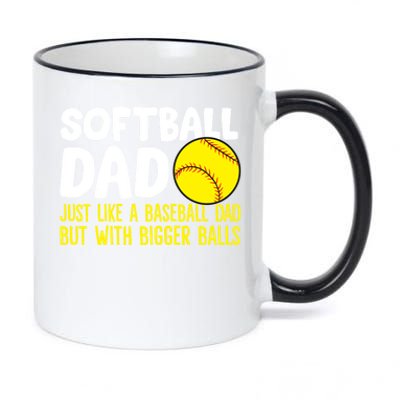 Softball Dad Just Like Baseball Dad But With Bigger Balls Gift 11oz Black Color Changing Mug