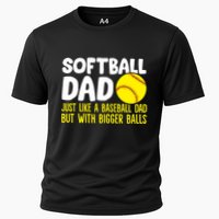 Softball Dad Just Like Baseball Dad But With Bigger Balls Gift Cooling Performance Crew T-Shirt