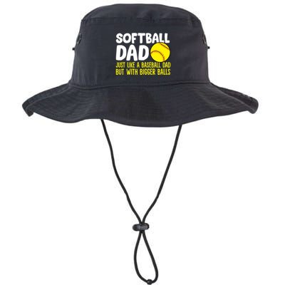 Softball Dad Just Like Baseball Dad But With Bigger Balls Gift Bucket Hat