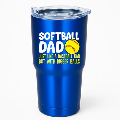 Softball Dad Just Like Baseball Dad But With Bigger Balls Gift Tumbler