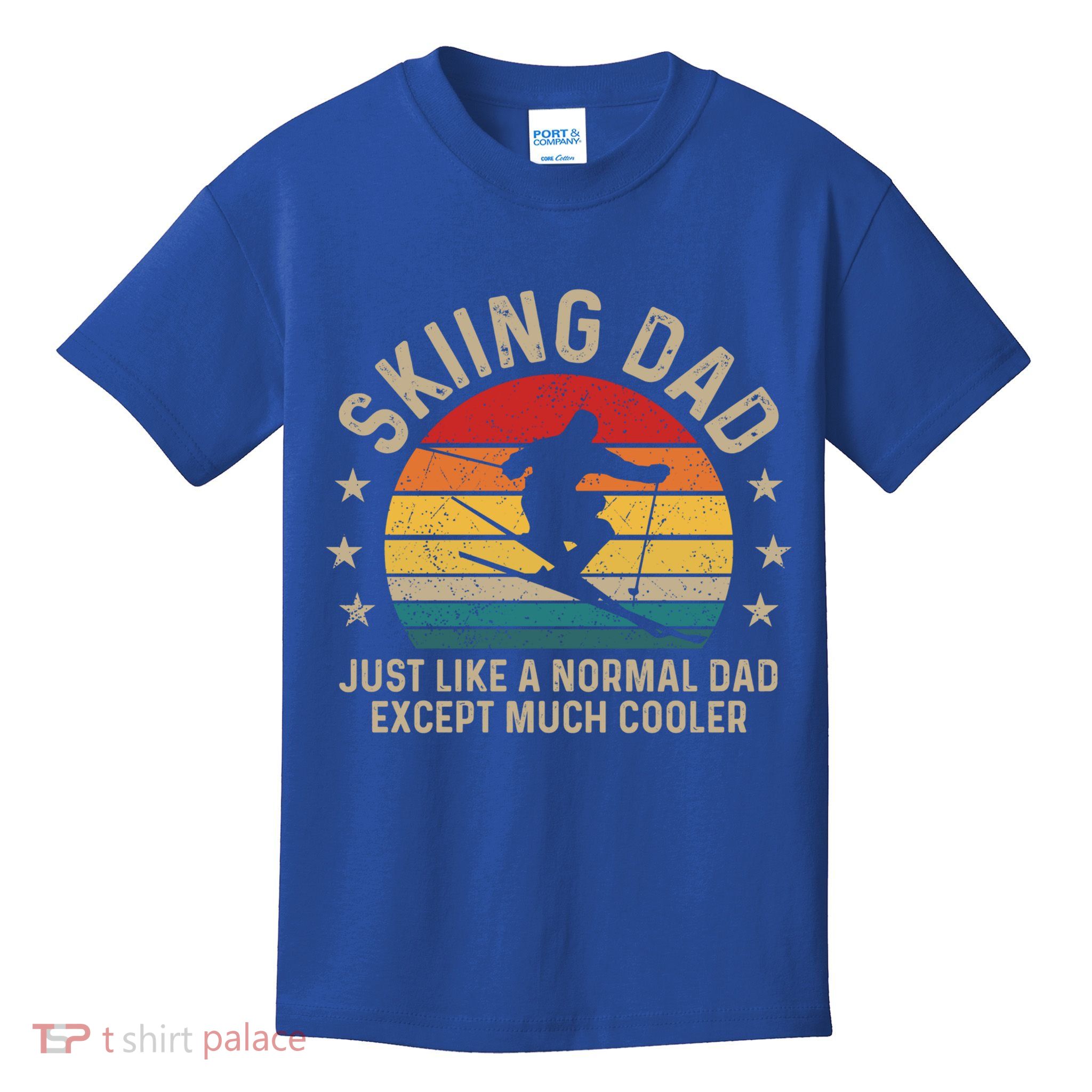 Skiing Dad Just Like Normal Dad Except Much Cooler Ski Skier Gift Kids T-Shirt
