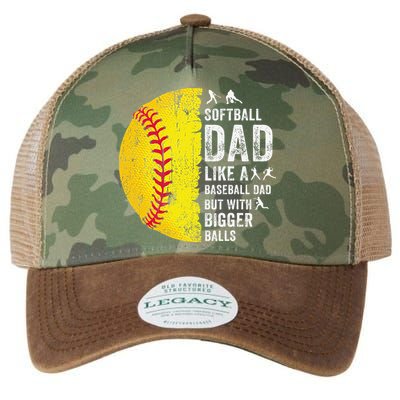 Softball Dad Just Like A Baseball Dad But With Bigger Balls Legacy Tie Dye Trucker Hat