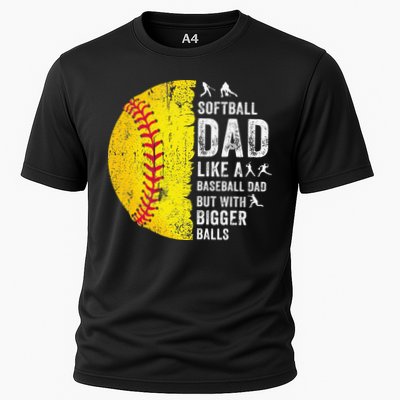 Softball Dad Just Like A Baseball Dad But With Bigger Balls Performance Shirt