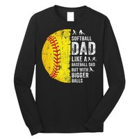 Softball Dad Just Like A Baseball Dad But With Bigger Balls Long Sleeve Shirt