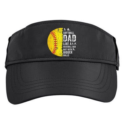 Softball Dad Just Like A Baseball Dad But With Bigger Balls Adult Drive Performance Visor