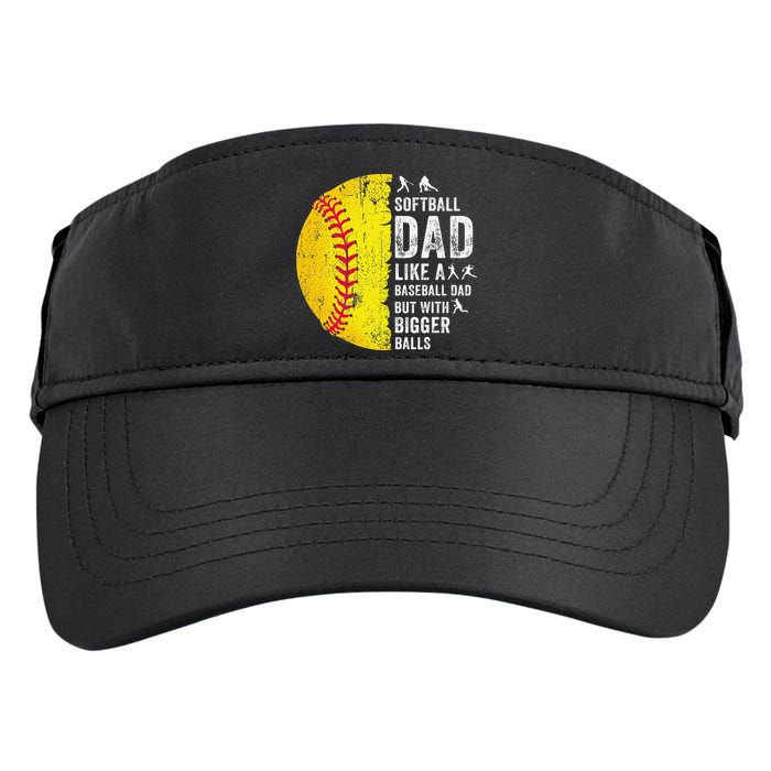Softball Dad Just Like A Baseball Dad But With Bigger Balls Adult Drive Performance Visor