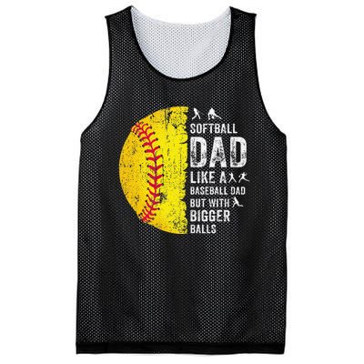 Softball Dad Just Like A Baseball Dad But With Bigger Balls Mesh Reversible Basketball Jersey Tank