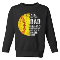 Softball Dad Just Like A Baseball Dad But With Bigger Balls Toddler Sweatshirt