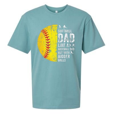 Softball Dad Just Like A Baseball Dad But With Bigger Balls Sueded Cloud Jersey T-Shirt