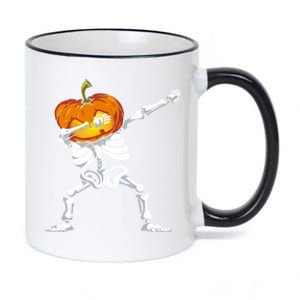 Skeleton Dabbing Jack O Lantern Dance Halloween Pumpkin Dab Gift 11oz Black Color Changing Mug