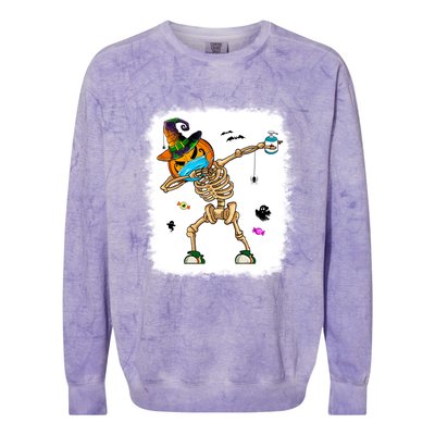 Skeleton Dabbing Jack O Lantern Dance Halloween Pumpkin Dab Gift Colorblast Crewneck Sweatshirt