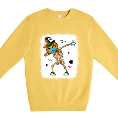 Skeleton Dabbing Jack O Lantern Dance Halloween Pumpkin Dab Gift Premium Crewneck Sweatshirt