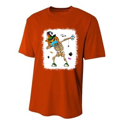 Skeleton Dabbing Jack O Lantern Dance Halloween Pumpkin Dab Gift Performance Sprint T-Shirt