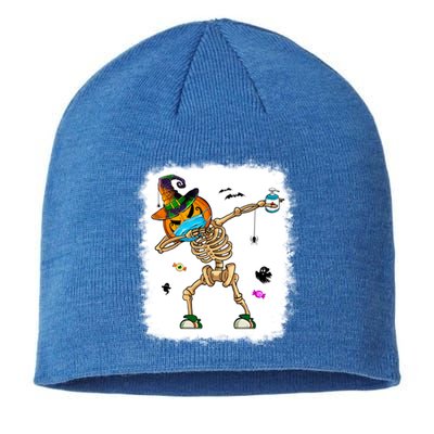 Skeleton Dabbing Jack O Lantern Dance Halloween Pumpkin Dab Gift Sustainable Beanie