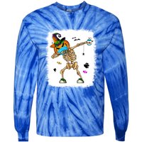 Skeleton Dabbing Jack O Lantern Dance Halloween Pumpkin Dab Gift Tie-Dye Long Sleeve Shirt