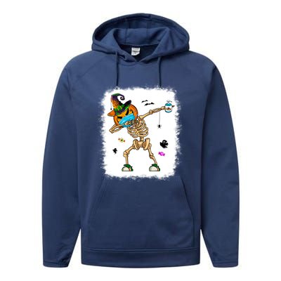 Skeleton Dabbing Jack O Lantern Dance Halloween Pumpkin Dab Gift Performance Fleece Hoodie