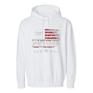 SheS Done Kamala Harris 79 Of Americans Trump President Garment-Dyed Fleece Hoodie