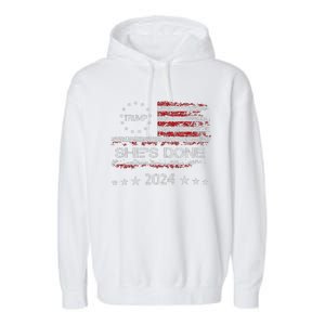 SheS Done Kamala Harris 79 Of Americans Trump President Garment-Dyed Fleece Hoodie