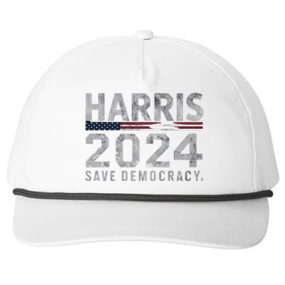 Save Democracy Kamala Harris For President 2024 Snapback Five-Panel Rope Hat