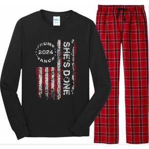 SheS Done Kamala Harris 79 Of Americans Trump President Long Sleeve Pajama Set