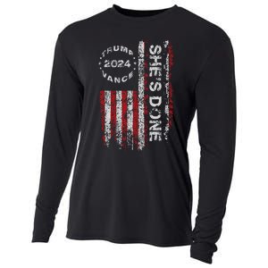 SheS Done Kamala Harris 79 Of Americans Trump President Cooling Performance Long Sleeve Crew