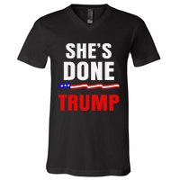 SheS Done Kamala Harris 79 Of Americans Trump President V-Neck T-Shirt