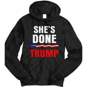 SheS Done Kamala Harris 79 Of Americans Trump President Tie Dye Hoodie