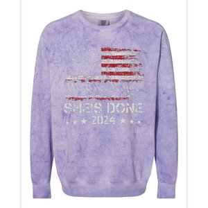 SheS Done Kamala Harris 79 Of Americans Trump President Colorblast Crewneck Sweatshirt