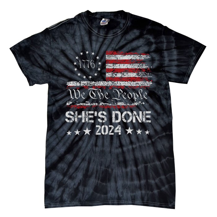 SheS Done Kamala Harris 79 Of Americans Trump President Tie-Dye T-Shirt