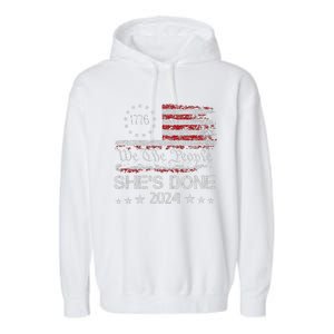 SheS Done Kamala Harris 79 Of Americans Trump President Garment-Dyed Fleece Hoodie