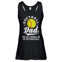 Softball Dad Like Baseball But With Bigger Balls Fathers Day Ladies Essential Flowy Tank