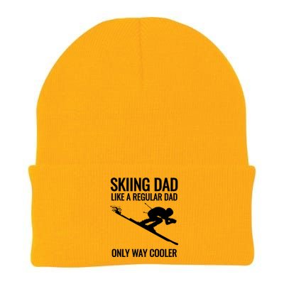 Skiing Dad Like A Regular Dad But Way Cooler Ski Gift Knit Cap Winter Beanie