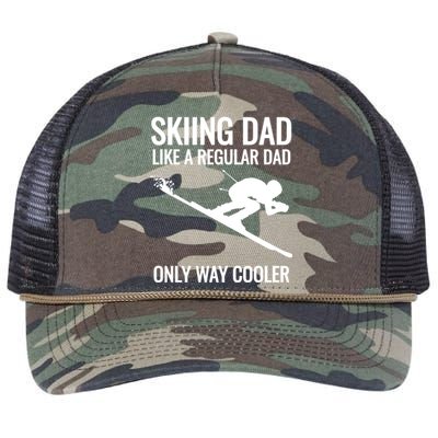 Skiing Dad Like A Regular Dad But Way Cooler Ski Gift Retro Rope Trucker Hat Cap