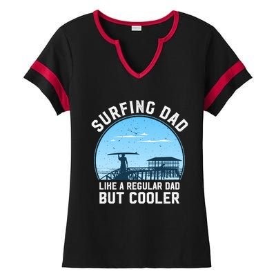 Surfing Dad Like A Regular Dad But Cooler Ladies Halftime Notch Neck Tee