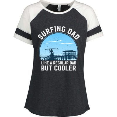 Surfing Dad Like A Regular Dad But Cooler Enza Ladies Jersey Colorblock Tee