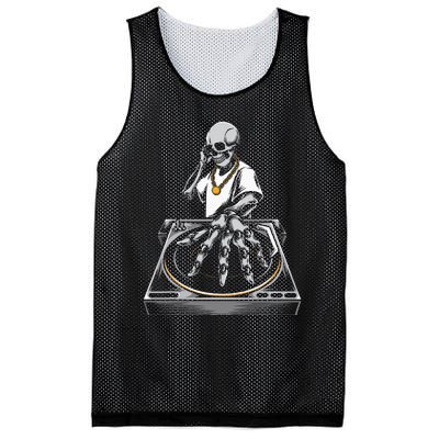 Skeleton DJ Lazy Halloween Costume Skull Disc Jockey Mesh Reversible Basketball Jersey Tank